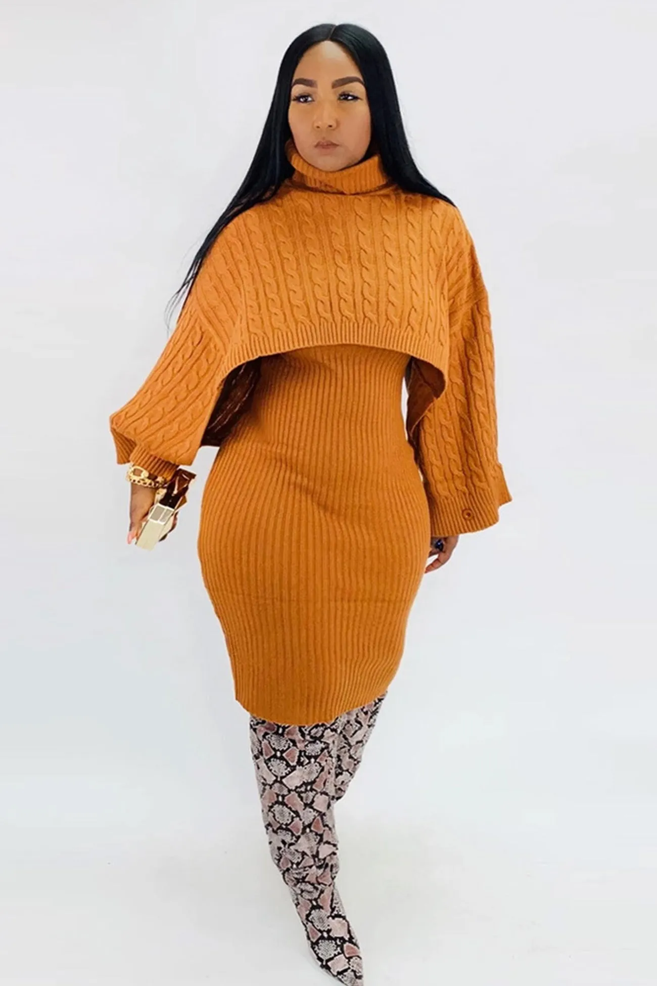 Turtleneck Sweater Dress Suits