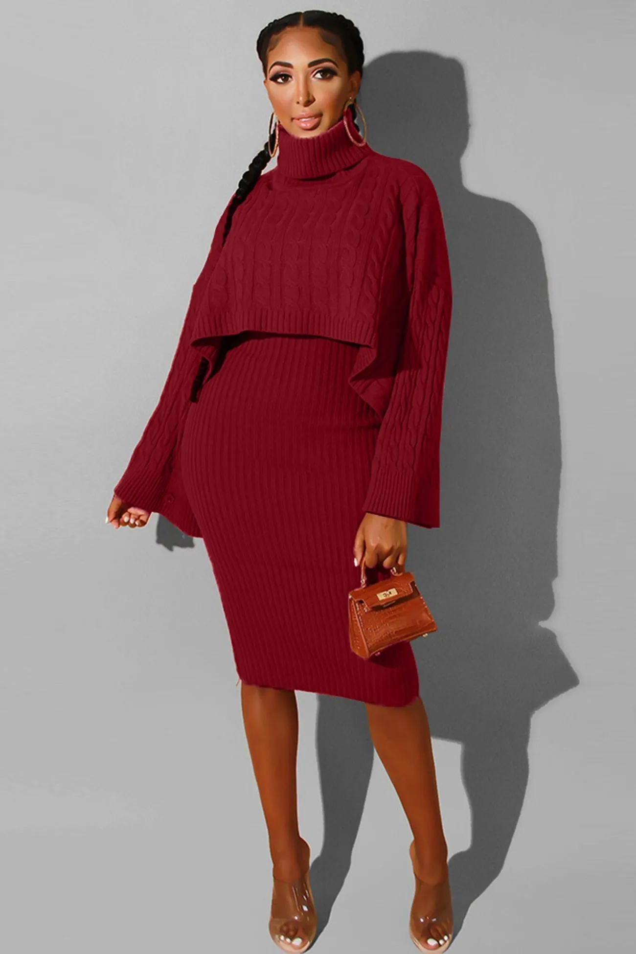 Turtleneck Sweater Dress Suits