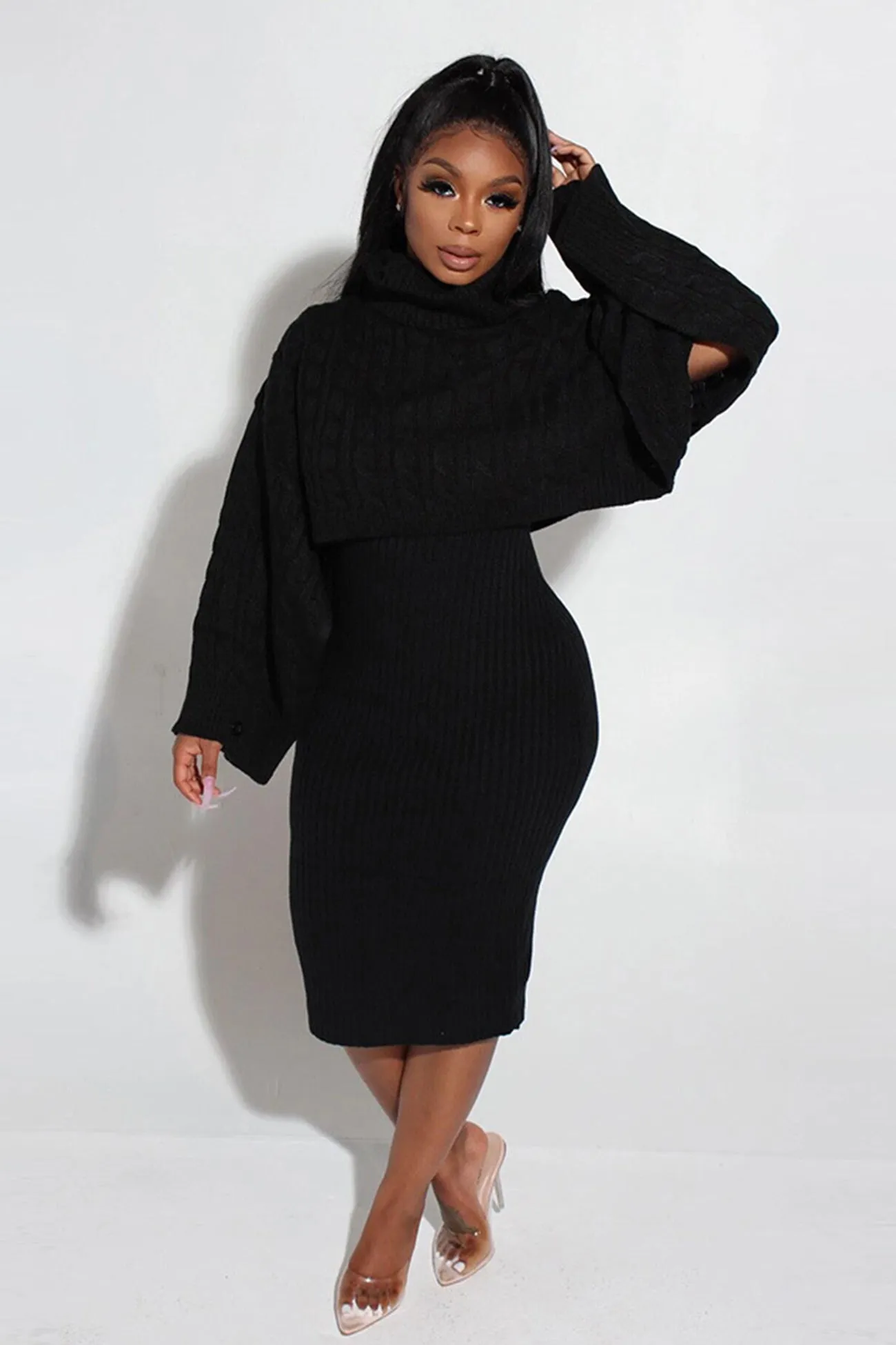 Turtleneck Sweater Dress Suits