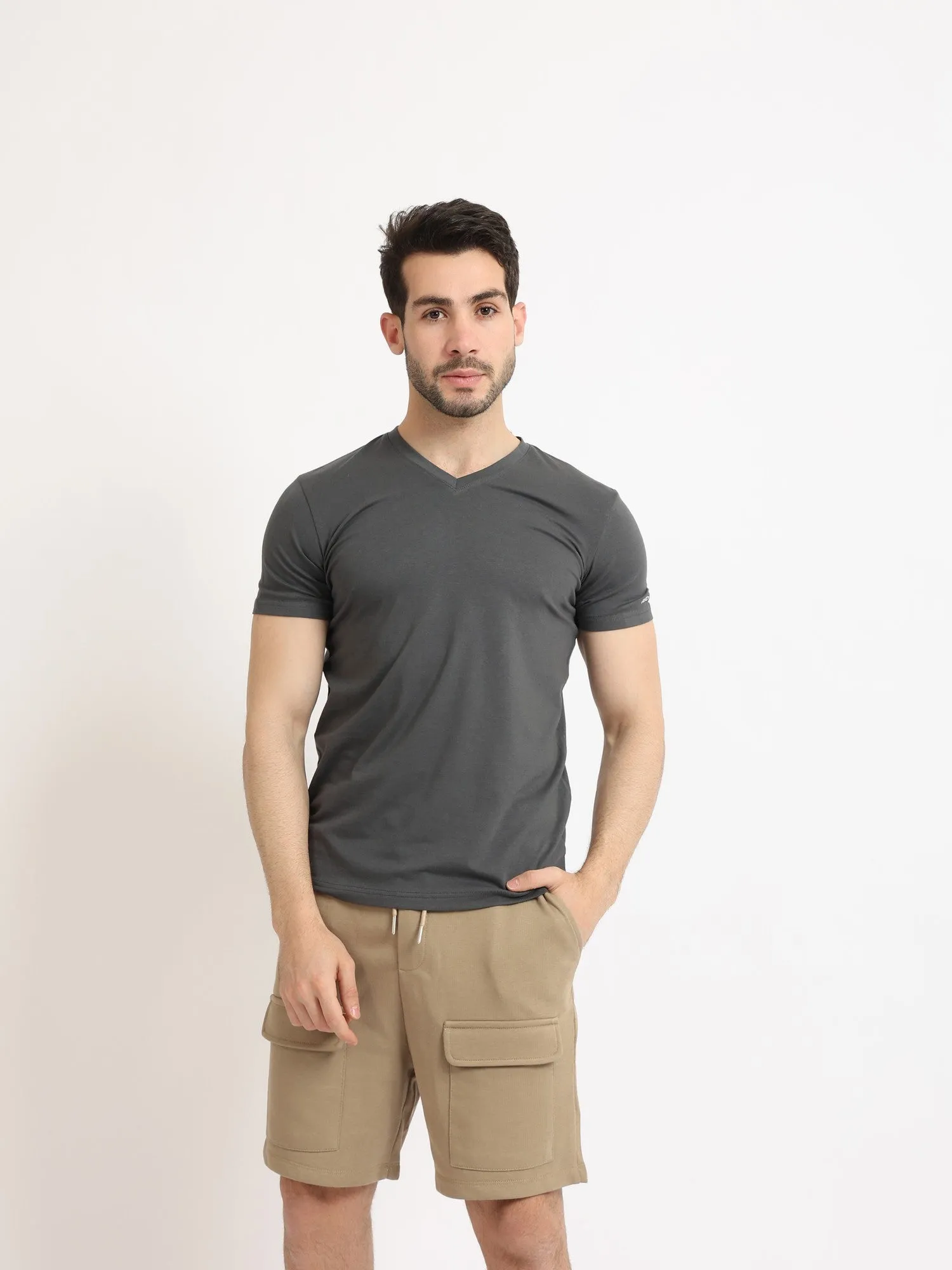 Undershirt For Men, Short Sleeves, - Grey