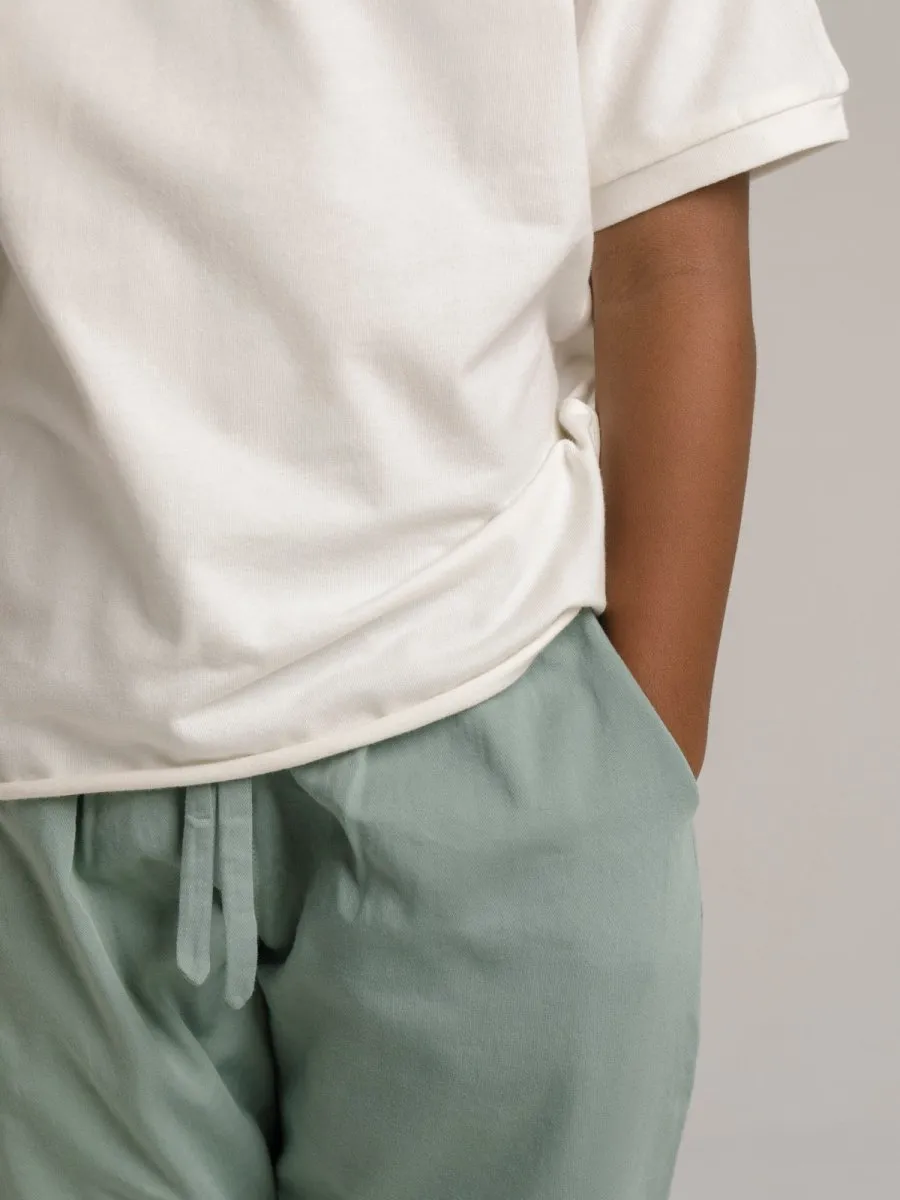 Unisex children organic pants in Mint