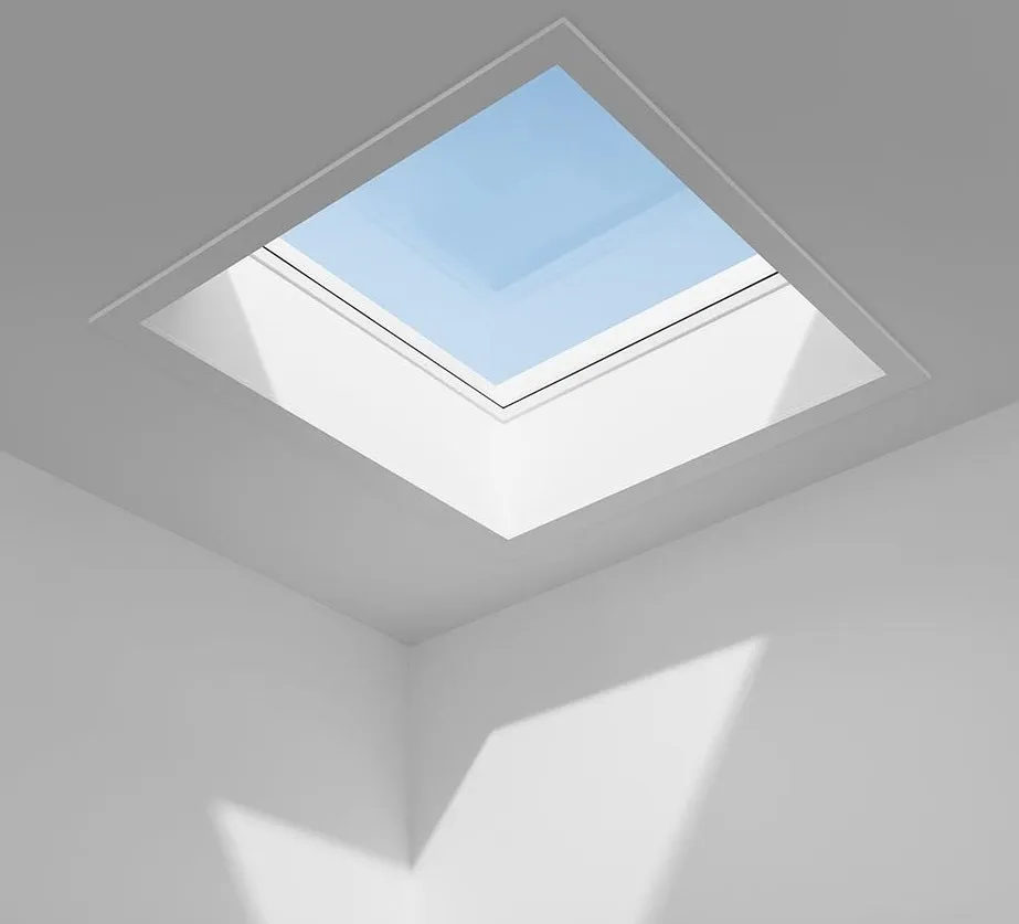 VELUX CFU 060060 S00M Fixed Flat Glass Rooflight Package 60 x 60 cm (Including CFU Double Glazed Base & ISU Flat Glass Top Cover)