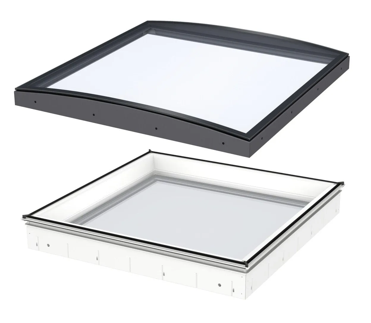 VELUX CVU 150150 1093 INTEGRA® Electric Curved Glass Rooflight Package 150 x 150 cm (Including CVU Double Glazed Base & ISU Curved Glass Top Cover)