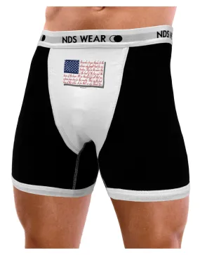 Veterans Scripted Flag Mens Boxer Brief Underwear