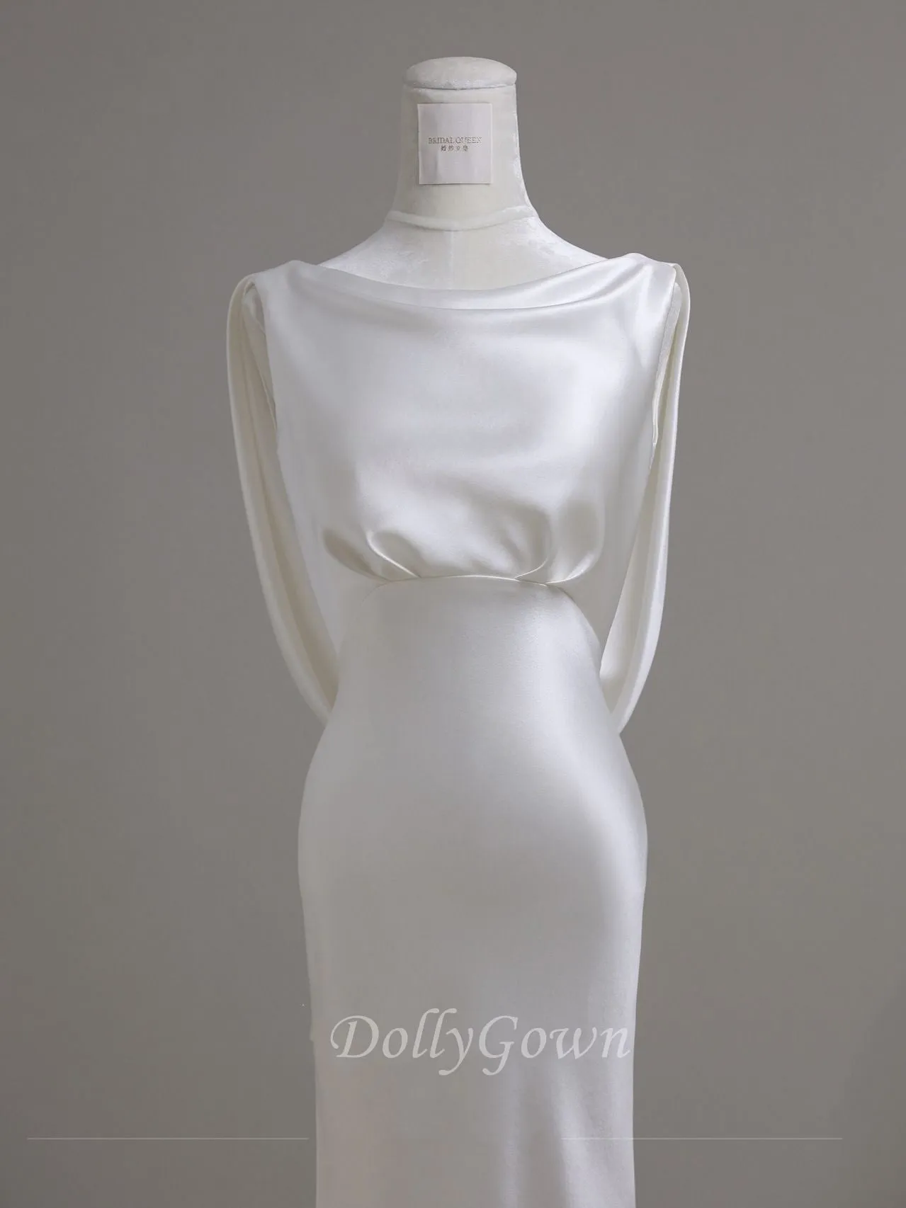 Vintage Sheath Silk Wedding Dress with Long Sleeves