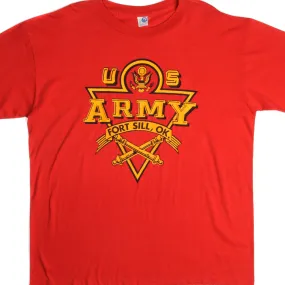 VINTAGE US ARMY FORT SILL TEE SHIRT SIZE LARGE MADE IN USA 1980s