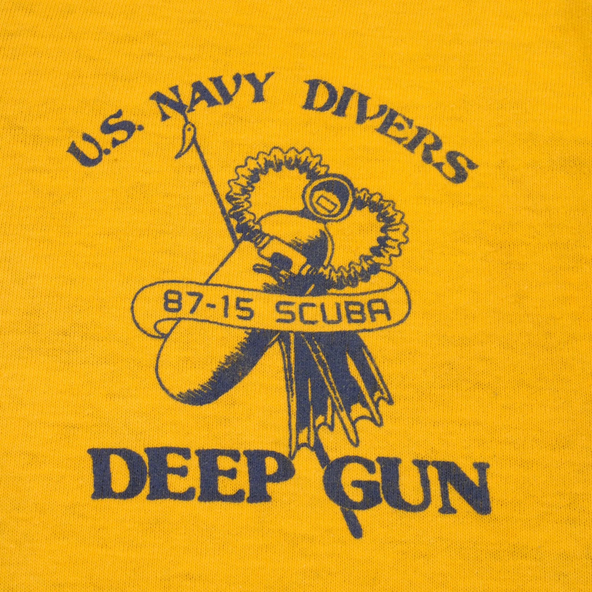 VINTAGE USN US NAVY DEEP SEA DIVERS REVERSIBLE TEE SHIRT 1990S MEDIUM MADE USA