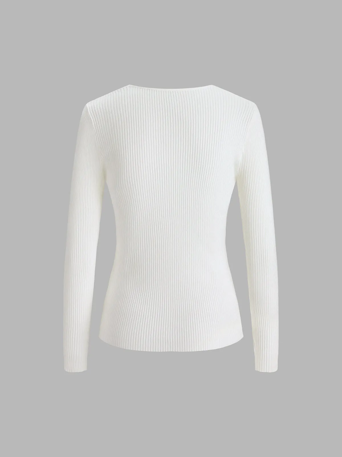 Wenkouban-Christmas Thanksgiving outfits_Clouds Ribbed Graceful Pullover Sweater