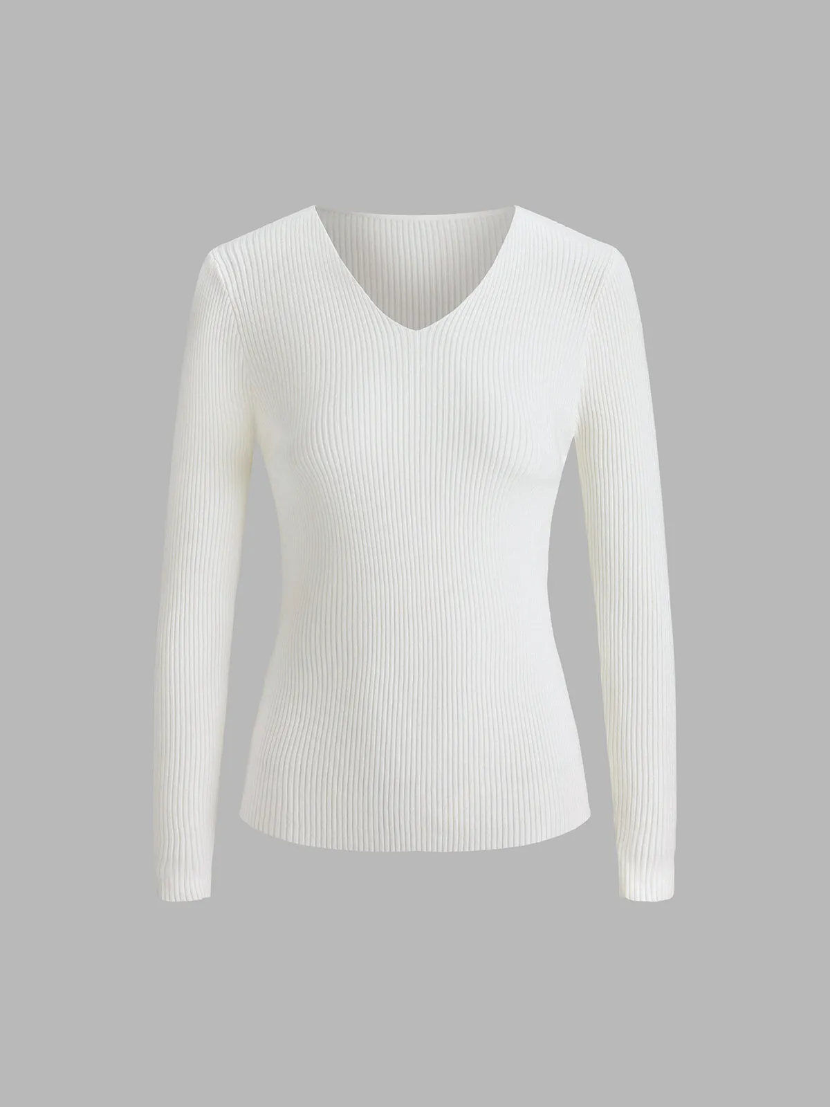 Wenkouban-Christmas Thanksgiving outfits_Clouds Ribbed Graceful Pullover Sweater