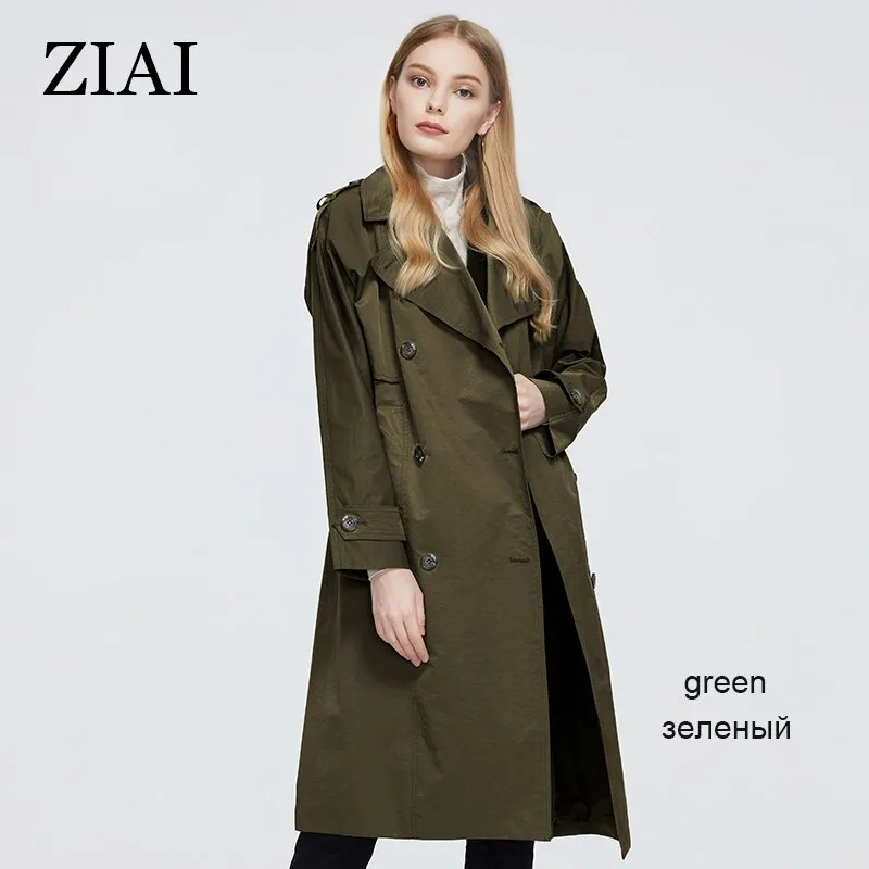 Wjczt 2022 New Women's trench coat Long Simple Classic Double Breasted Women windbreaker Casual Windproof Outerwear ZS-7246