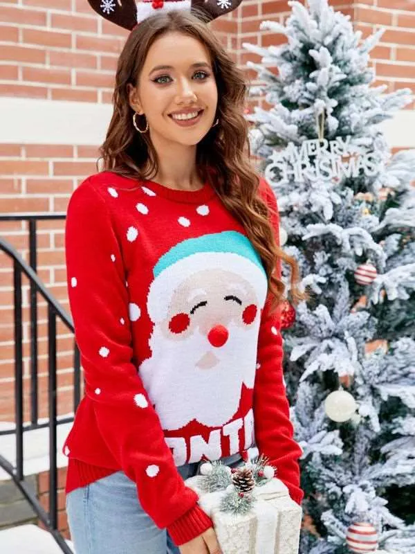 Women Santa Pullover Sweater