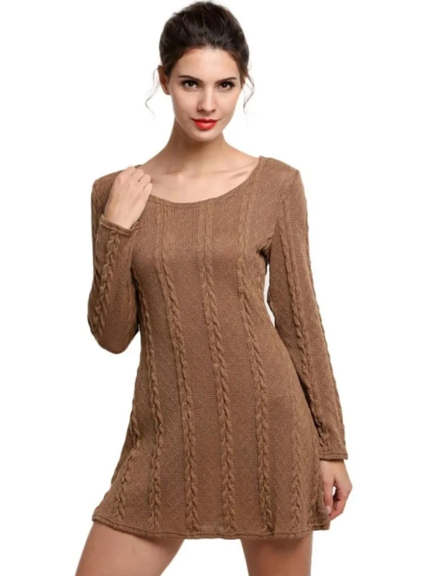 Women's Casual Long Sleeve Sweater Dress