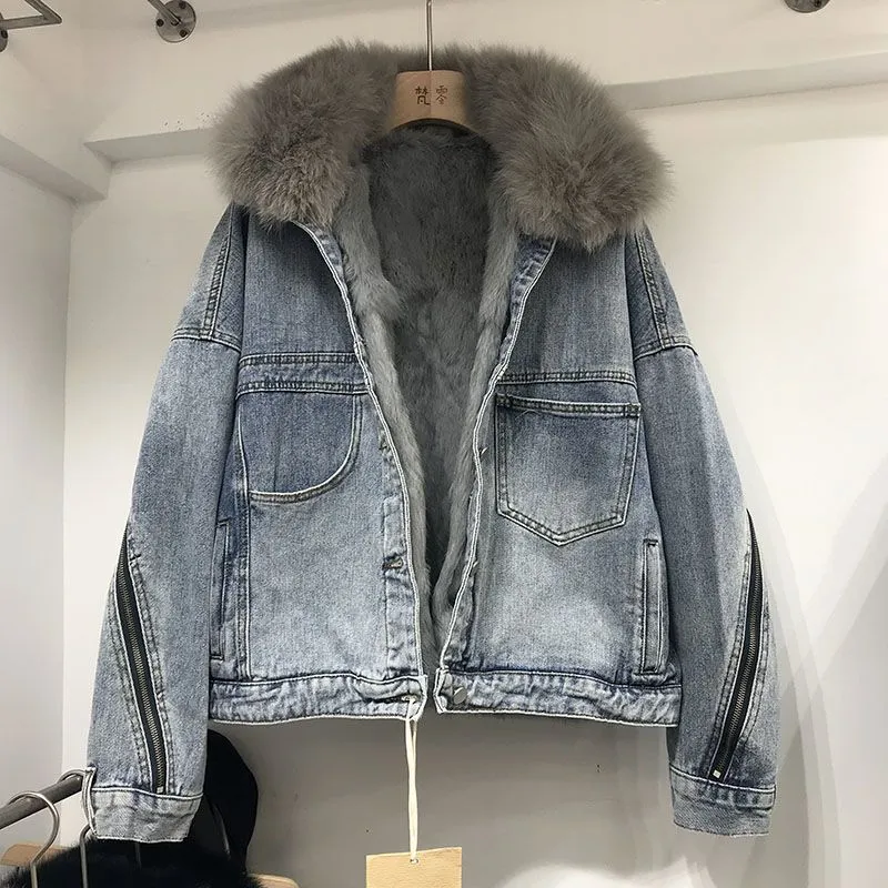 Women's Inner Denim Loose Coat