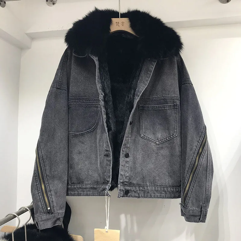 Women's Inner Denim Loose Coat