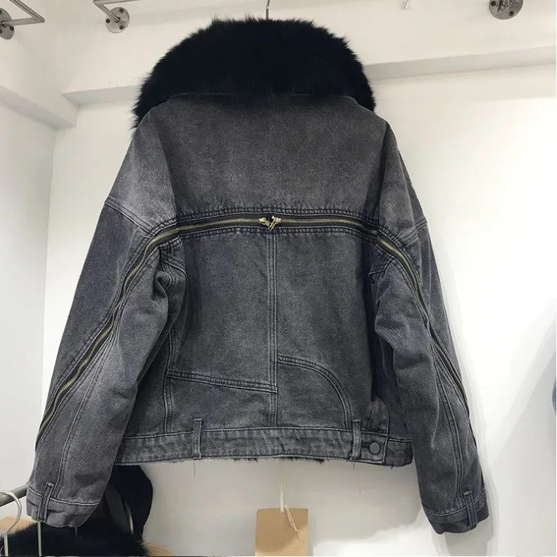 Women's Inner Denim Loose Coat