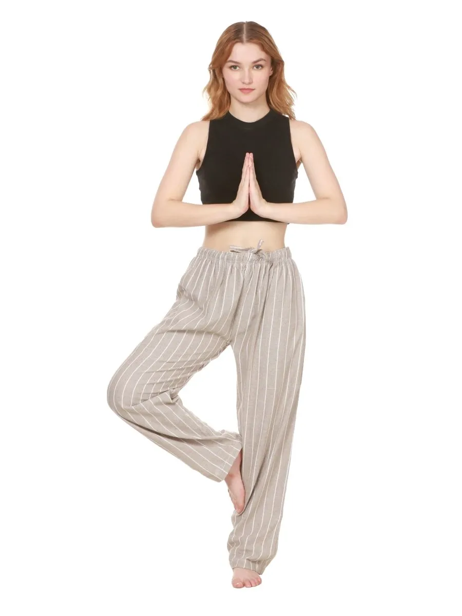 Women's Lounge Pant | Grey Stripes | Fits Waist Size 28" to 36"