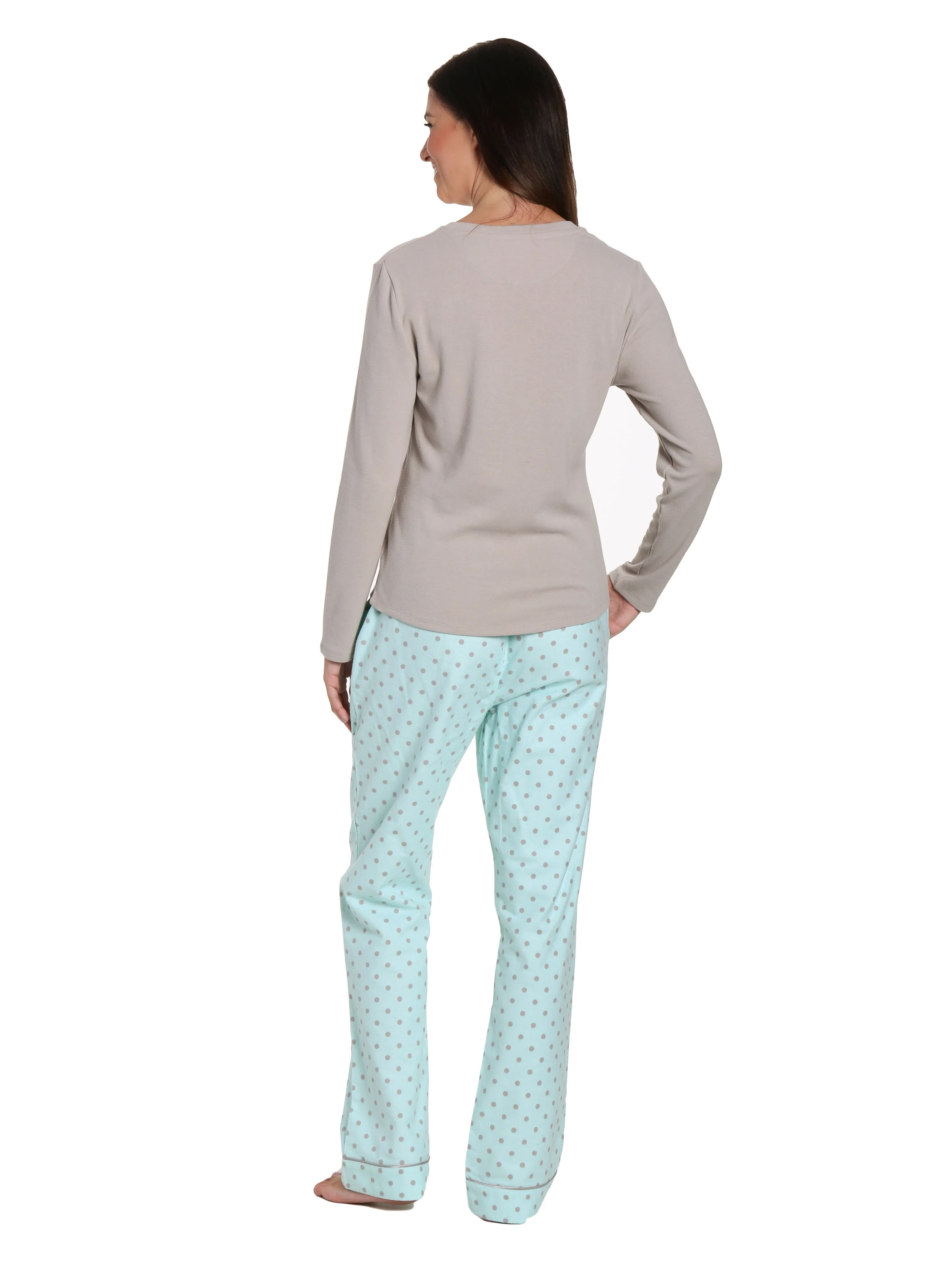 Womens Premium 100% Cotton Flannel/Thermal Loungewear Set