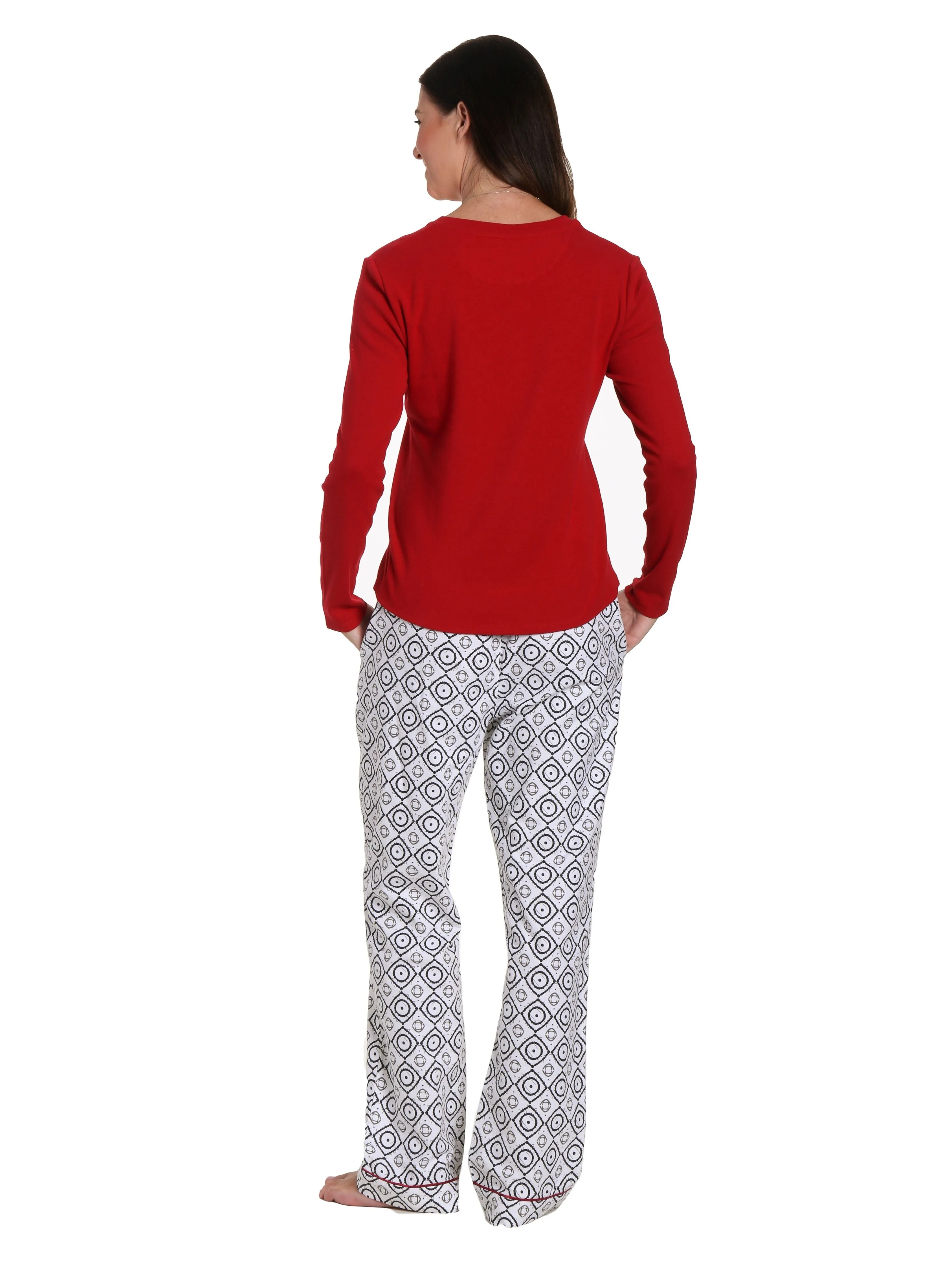 Womens Premium 100% Cotton Flannel/Thermal Loungewear Set