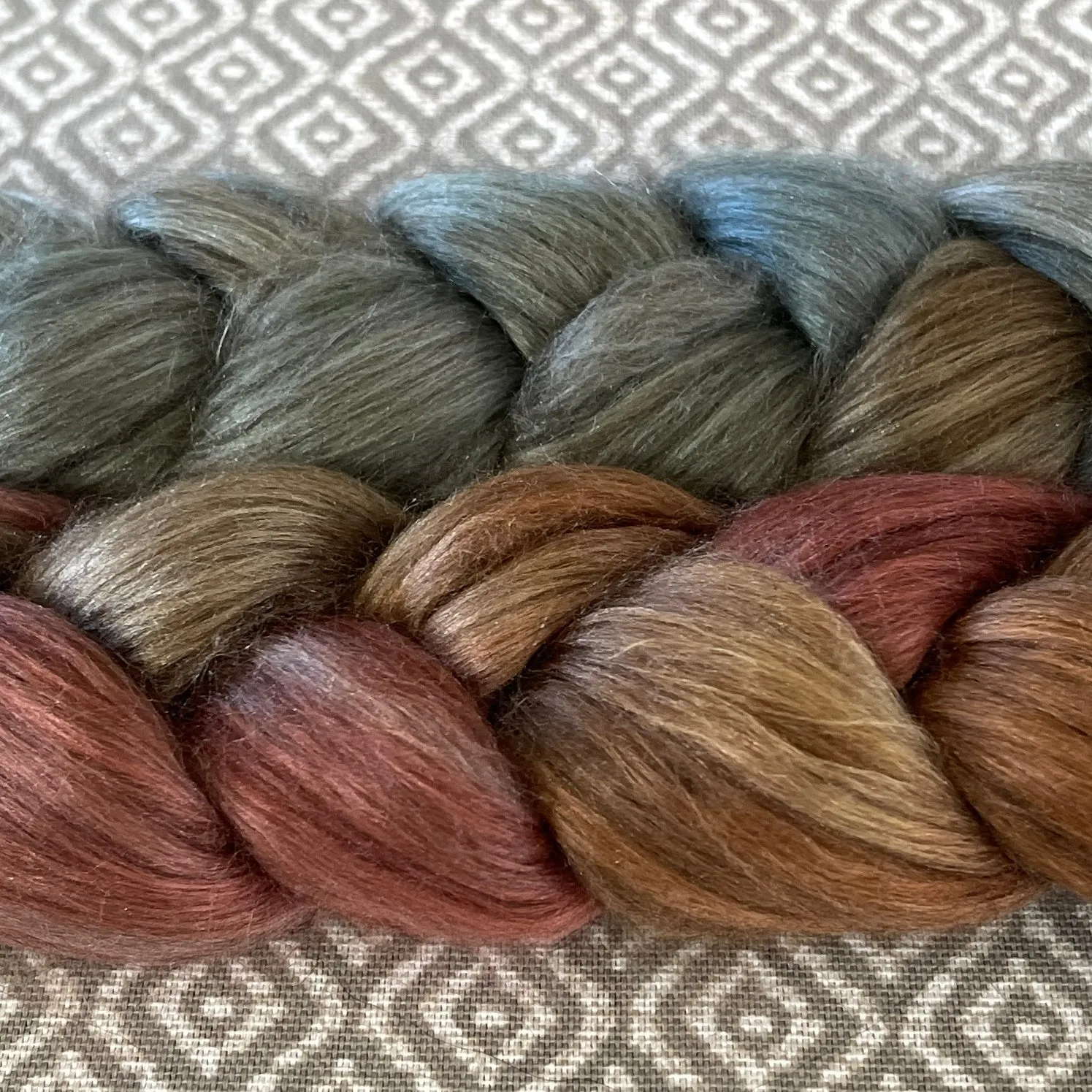 Yak Silk Roving - Earthen Hues